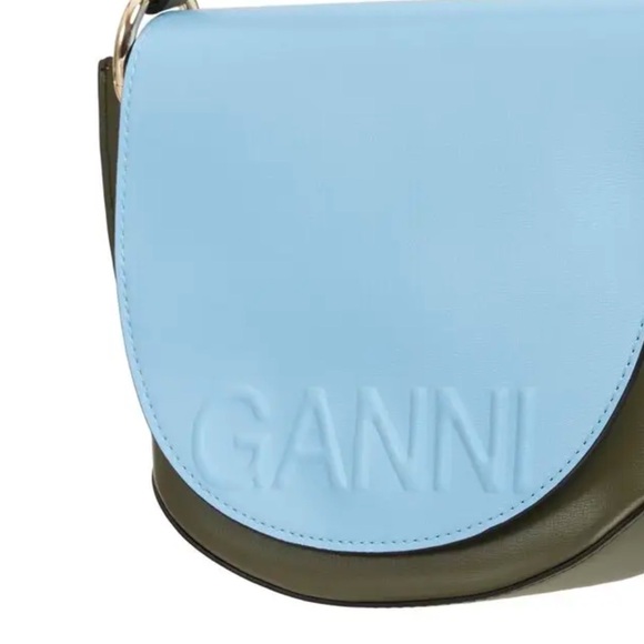 GANNI Medium Placid Blue Leather Top Handle Bag [OS] - Picture 5 of 12
